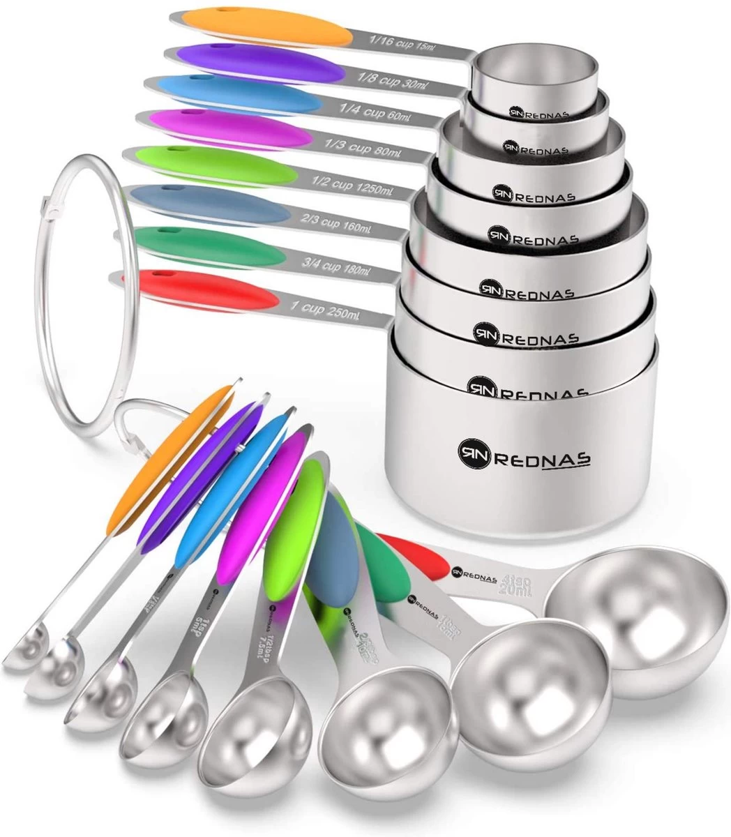Rednas XXL Maatlepel/Maatbeker-set - 16-delig - Measuring Cups Spoons - Maatschep Set Rednas XXL Maatlepel/Maatbeker-set - 16-delig - Measuring Cups Spoons - Maatschep Set -Bol Waterkoker Winkel 1048x1200 2