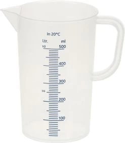 Labshop - Maatbeker Met Greep (PP) - Blauwe Opdruk - 1 Liter