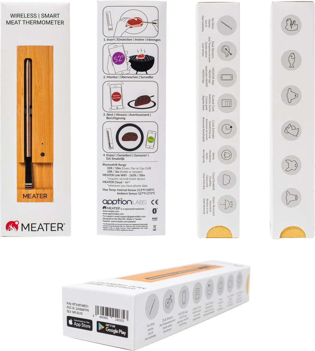 Meater - Slimme Draadloze - Vlees thermometer - Bluetooth bereik 10m Meater - Slimme Draadloze - Vlees Thermometer - Bluetooth Bereik 10m -Bol Waterkoker Winkel 1077x1200 3
