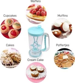 MikaMax Beslagdispenser – Maatbeker - Batter Dispenser - Blauw - 900ML -Bol Waterkoker Winkel 1078x1200 1