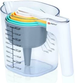 Alpina Maatbeker Set 9-delig Tot 1 Liter (Inclusief Trechter En Roerstaaf) - Measuring Cups & Spoons - Stapelbaar - Modern Design -Bol Waterkoker Winkel 1082x1200 1