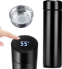 Exomar® Slimme Thermosfles Met LCD Temperatuur Display - Curver Isolatiefles 500 ML - Matte Finish - Thermosbeker - Isoleerfles - Dubbelwandige Thermosfles - Thermoskan - Travel Mug - Bidon Drinkfles - Drinkflessen - RVS - Koffiebeker - Smart Thermos -Bol Waterkoker Winkel 1082x1200