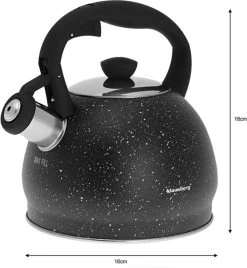 Fluitketel Inductie Gas Waterkoker 2.0 L ‘’Cosenza’’ Mat Zwart RVS -Bol Waterkoker Winkel 1108x1200 1