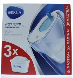 BRITA - Waterfilterkan Style Cool - Blauw - 2,4L + 3 MAXTRA+ Waterfilterpatronen -Bol Waterkoker Winkel 1123x1200