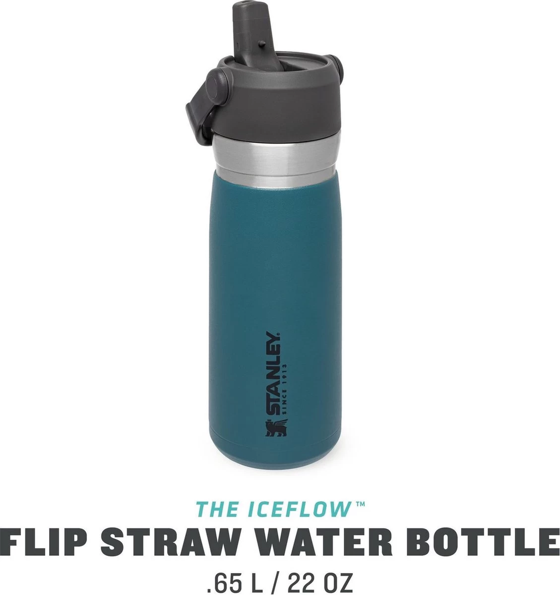 Stanley The IceFlow™ Flip Straw Water Bottle 0,65L - Thermosfles - Lagoon Stanley The IceFlow™ Flip Straw Water Bottle 0,65L - Thermosfles - Lagoon -Bol Waterkoker Winkel