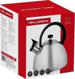 Florina Brillo Fluitketel 2,5L Voor Alle Warmtebronnen - Waterketel - Geborsteld RVS Zilver -Bol Waterkoker Winkel 1139x1200 1