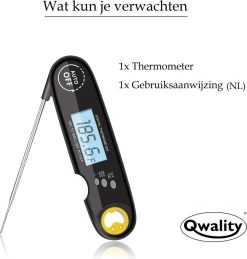 Nauwkeurige Keukenthermometer Met Ophangmagneet – Waterdicht - Digitale BBQ Thermometer - Vleesthermometer Keuken - Kernthermometer - Temperatuur Range -50 °C Tot 300°C - Qwality4u -Bol Waterkoker Winkel 1143x1200 2
