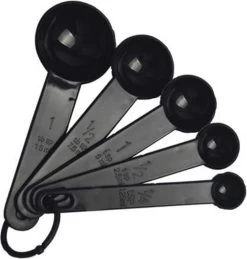 Merkloos Maatlepel Set - 5-Delig - Keuken - 5-Delig Maatlepel Set – Zwart