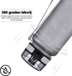 Swilix ® Drinkfles - 1 Liter - Drinkfles Met Tijdmarkering - Grijs -Bol Waterkoker Winkel 1146x1200 4