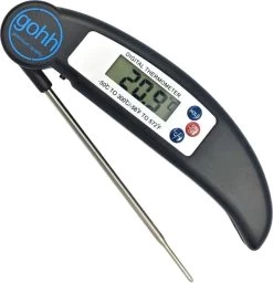 Gohh Digitale Vleesthermometer - Kookthermometer - Suikerthermometer - Inklapbare Sonde - BBQ Thermometer - LCD Scherm - Meter Tot 300 °C - Zwart