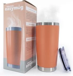 Easymug® Dubbelwandige Thermosbeker – Thermosfles Travel Mug – RVS Rietjes – Thermos - Travelmug