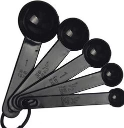 Maatlepel I Maatlepelset 5 Delig I Maatlepels 5 Stuk I Zwart