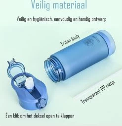 Diller Waterfles Met Rietje - Drinkfles - Handig Sluitsysteem - 750ml - Wit - Tritan & BPA-vrij -Bol Waterkoker Winkel 1166x1200 4