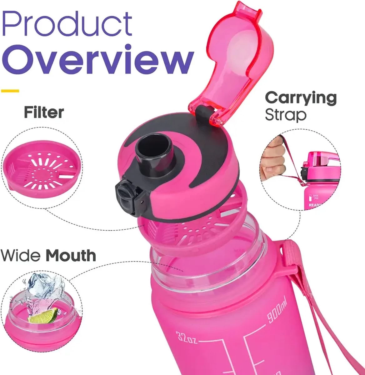 Splash®- Luxe Drinkfles - Motivatie Waterfles - Water Bottle - Waterfles 1 Liter - Bidon- Motivatie drinkfles - Tijdmarkering - Fruitfilter- Roze/Blauw - Inc. KOOK E-BOOK! Splash®- Luxe Drinkfles - Motivatie Waterfles - Water Bottle - Waterfles 1 Liter - Bidon- Motivatie Drinkfles - Tijdmarkering - Fruitfilter- Roze/Blauw - Inc. KOOK E-BOOK! -Bol Waterkoker Winkel 1168x1200 2