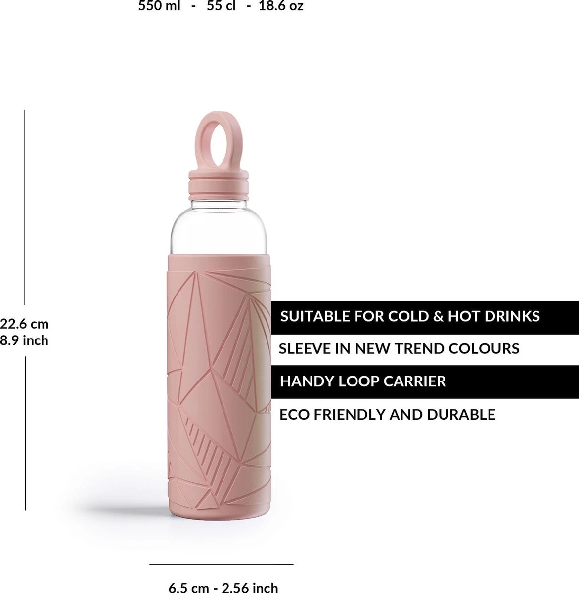 Libbey Waterfles - Glazen drinkfles - 550 ml - French Rose Libbey Waterfles - Glazen Drinkfles - 550 Ml - French Rose -Bol Waterkoker Winkel 1171x1200 4