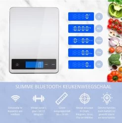 Hermanos® Digitale Precisie Keukenweegschaal - Weegschaal Keuken - 1 Gr Tot 15 Kg - Tarra Functie - Bluetooth Met Voedingsapp - Incl. Batterijen - RVS -Bol Waterkoker Winkel 1195x1200 4