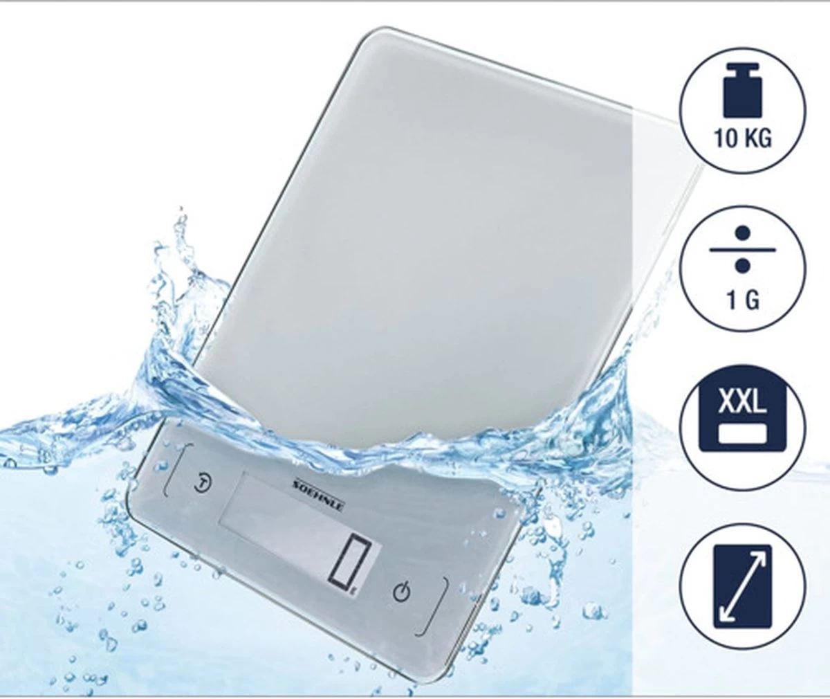 Soehnle digitale keukenweegschaal Page Aqua Proof - Zilver - tot 10 kg Soehnle Digitale Keukenweegschaal Page Aqua Proof - Zilver - Tot 10 Kg -Bol Waterkoker Winkel