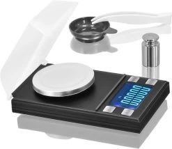 Imtex Precisieweegschaal 50 G / 0,001 Gram - Milligram-Weegschaal - Zakweegschaal - Laboratoriumweegschaal Met LCD-Display - Brievenweegschaal - Professionele Digitale Weegschaal - Goudweegschaal - Zwart -Bol Waterkoker Winkel 1200x1039