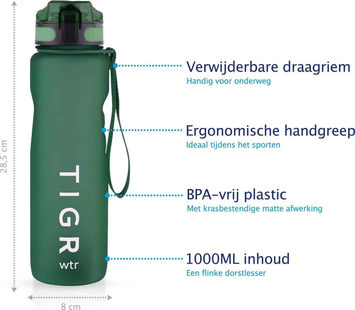TIGR The Athlete - Drinkfles - Waterfles met Fruit Filter - 1000ml - Groen - Met Mengbal voor Shakes TIGR The Athlete - Drinkfles - Waterfles Met Fruit Filter - 1000ml - Groen - Met Mengbal Voor Shakes -Bol Waterkoker Winkel 1200x1049 4