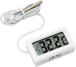 Digitale Thermometer WIT - Aquarium - Koelkast - Vriezer - Chiller - Vloeistof - LCD Temperatuurmeter Met Meetsonde