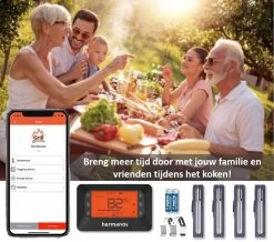 Hermanos® Digitale BBQ Thermometer Draadloos - Keukenthermometer - Bluetooth Met App - 4 Sondes - Magneet - Incl. Batterijen 4 Hermanos® Digitale BBQ Thermometer Draadloos - Keukenthermometer - Bluetooth Met App - 4 Sondes - Magneet - Incl. Batterijen -Bol Waterkoker Winkel 1200x1061 2