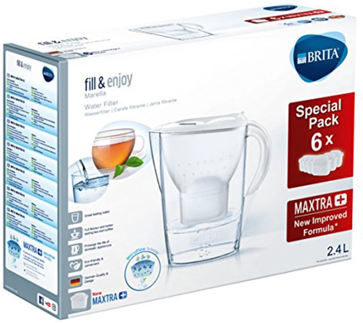 BRITA - Waterfilterkan Marella Cool - Wit - 2,4L BRITA - Waterfilterkan Marella Cool - Wit - 2,4L -Bol Waterkoker Winkel