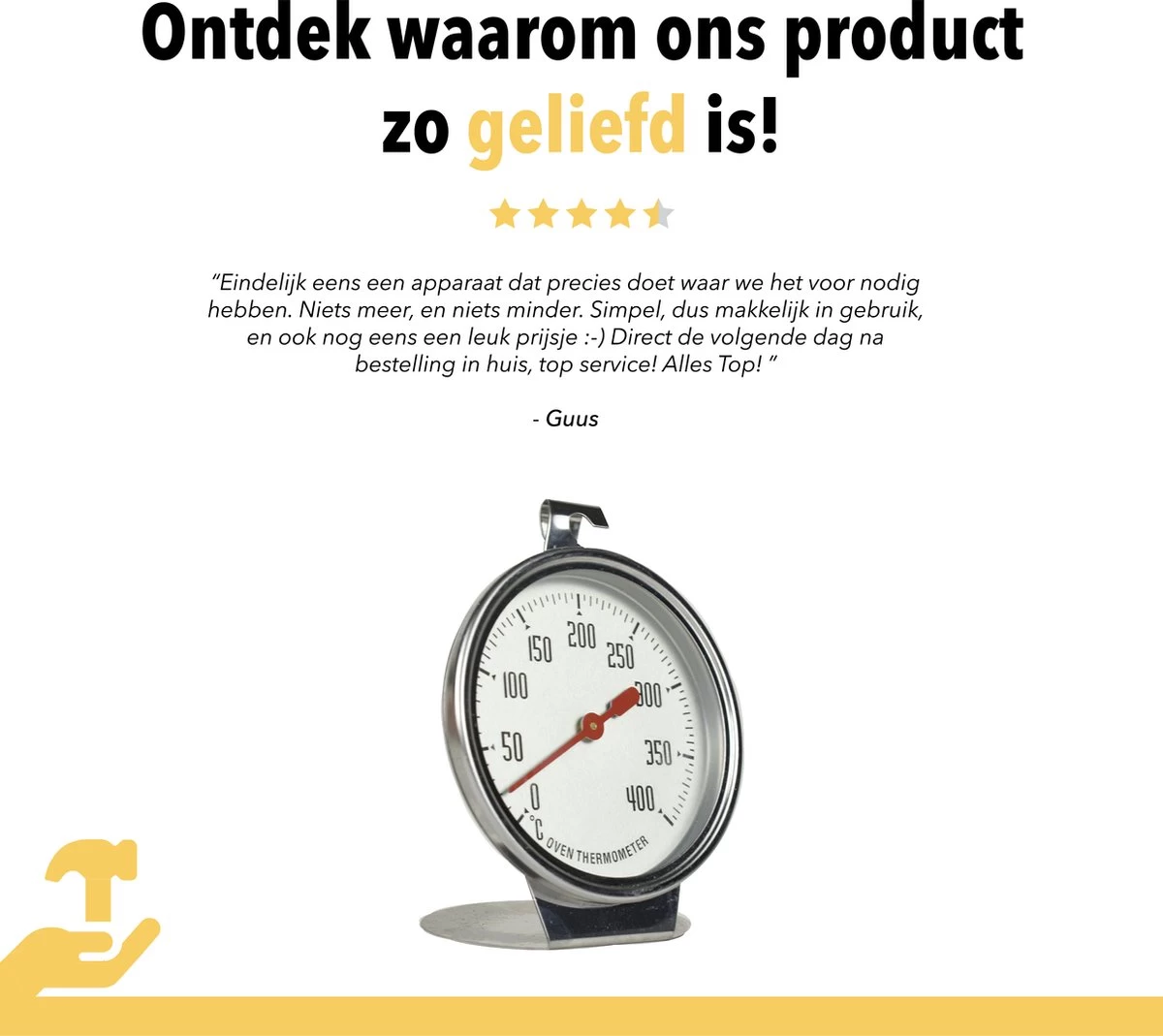 Tool Meister OT4 - Oventhermometer - Keuken/Kook Thermometer - Analoog - 0°C tot 400°C Tool Meister OT4 - Oventhermometer - Keuken/Kook Thermometer - Analoog - 0°C Tot 400°C -Bol Waterkoker Winkel