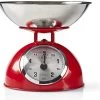 Nedis Keukenweegschaal - Analoog - Roestvrij Staal - Verwijderbare Kom - Rood
