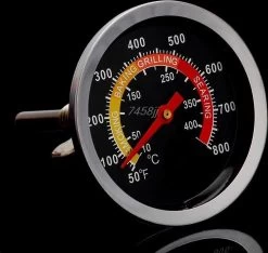 Merkloos Barbecue Thermometer - Temperatuurmeter - Tot 400 Graden - Inbouw - Voor BBQ, Smoker, Kamado, Rookoven, Pizzaoven - RVS - Geschikt Voor O.a. Weber & Houtskoolbarbecues -Bol Waterkoker Winkel 1200x1137 3