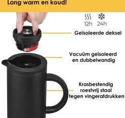 Silberthal - Thermoskan - 1 L - Dubbelwandig - Isoleerkan - Thermofles Koud En Warm - Cadeau -Bol Waterkoker Winkel 1200x1139