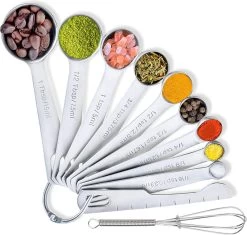 BOTC Maatbeker Set - 11-Delige - Meetlepels - Measuring Spoons - Maatschepjes - RVS