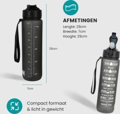 Lacardia Nederlandse Motivatie Waterfles Grijs 'Nederlandse Tekst' - Drinkfles Met Rietje - Waterfles 1 Liter - Waterfles Met Tijdmarkering -Bol Waterkoker Winkel 1200x1145 5