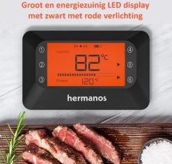 Hermanos® Digitale BBQ Thermometer Draadloos - Vleesthermometer - Oventhermometer - Bluetooth Met App - 6 Meetsondes - Magneet - Incl. Batterijen -Bol Waterkoker Winkel 1200x1148 3