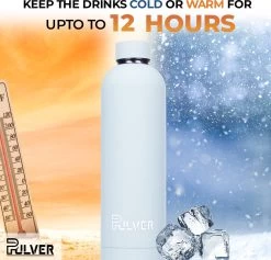 Pulver - RVS Thermosfles / Drinkfles – BPA Vrij – 750 Ml - Waterfles Met Draaidop – Drinkfles – Dubbele Isolatie - Rubberen Coating- Licht Groen -Bol Waterkoker Winkel 1200x1150 2