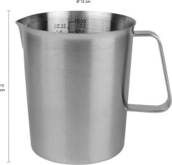 Krumble Maatbeker Met Schenktuit - Maatbekers - Meetbeker Voor Koken En Bakken - Maatkan - Kookgerei - Mengbeker - Blender Beker - RVS - 1 Liter - 12 X 15 X 13 Cm (Ixbxh) - Zilver -Bol Waterkoker Winkel 1200x1151 1