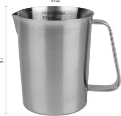 Krumble Maatbeker Met Schenktuit - Maatbekers - Meetbeker Voor Koken En Bakken - Maatkan - Kookgerei - Mengbeker - Blender Beker - RVS - 500 Ml - 9 X 9,5 X 11 Cm (lxbxh) - Zilver -Bol Waterkoker Winkel 1200x1151 4