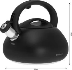 Fluitketel Waterkoker Mat Zwart 2.7 L ‘’Black Amethyst‘’ RVS – Inductie - Vatwasser -Bol Waterkoker Winkel 1200x1161 6