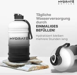 HYDRATE 2,2 Liter Sportwaterfles - Duurzaam En Extra Sterk - BPA Vrij - Ideaal Voor: Sportschool, Dieet, Bodybuilding, Buitensport, Wandelen En Kantoor - Grote Waterfles (mono). 6 HYDRATE 2,2 Liter Sportwaterfles - Duurzaam En Extra Sterk - BPA Vrij - Ideaal Voor: Sportschool, Dieet, Bodybuilding, Buitensport, Wandelen En Kantoor - Grote Waterfles (mono). -Bol Waterkoker Winkel 1200x1164 5