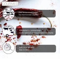 GOURMEO® 2-in-1 Vleesthermometer (vlees En Oventemperatuur) Van Roestvrij Staal Met Gaarpuntweergave, Braadthermometer, Grillthermometer, Oventhermometer -Bol Waterkoker Winkel 1200x1166