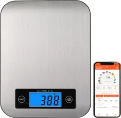 Smart Nutrition Scale - Keukenweegschaal - Digitaal & Bluetooth - APP Voor Android En IOS - Maximum Capaciteit 5 KG