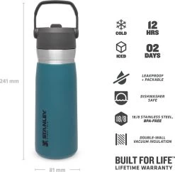Stanley The IceFlow™ Flip Straw Water Bottle 0,65L - Thermosfles - Lagoon 7 Stanley The IceFlow™ Flip Straw Water Bottle 0,65L - Thermosfles - Lagoon -Bol Waterkoker Winkel 1200x1175 2