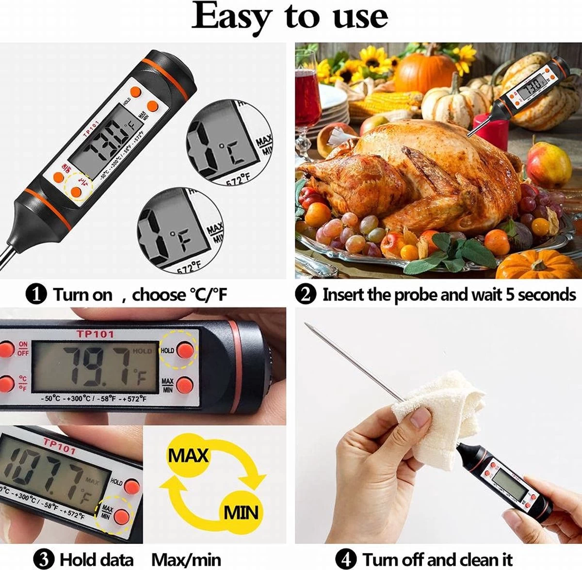 IGOODS - Digitale vleesthermometer - Keukenthermometers- BBQ thermometer- Voedselthermometer- RVS IGOODS - Digitale Vleesthermometer - Keukenthermometers- BBQ Thermometer- Voedselthermometer- RVS -Bol Waterkoker Winkel 1200x1176 5