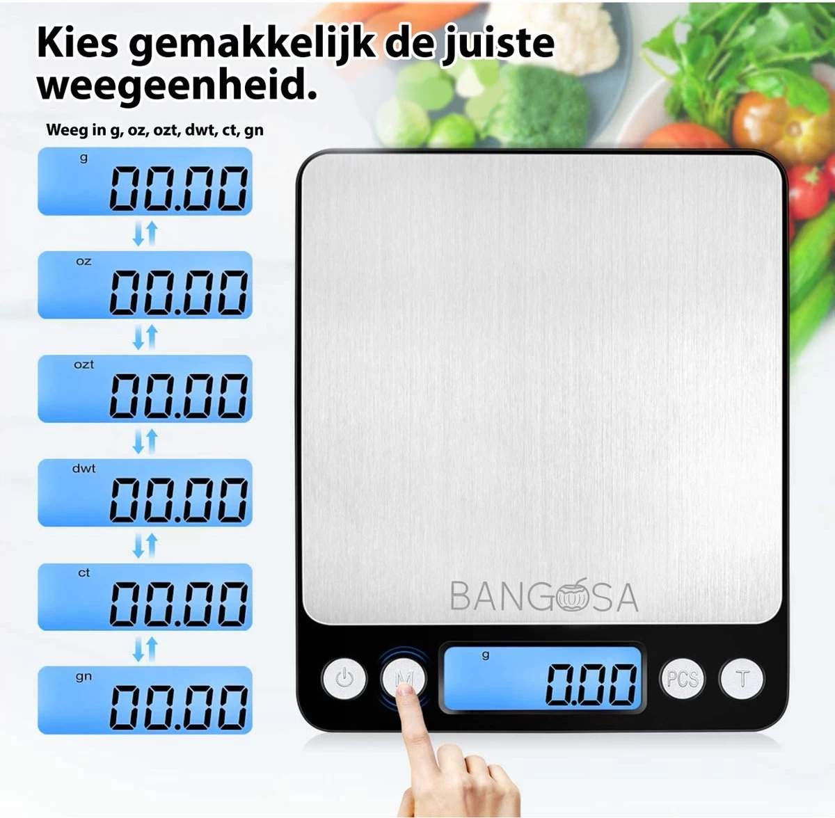 Bangosa® Professionele Digitale precisie weegschaal 2kg x 0.1 gram/2000g - Keuken weegschaal - Zakweegschaal Bangosa® Professionele Digitale Precisie Weegschaal 2kg X 0.1 Gram/2000g - Keuken Weegschaal - Zakweegschaal -Bol Waterkoker Winkel