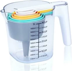 Alpina Maatbeker Set 9-delig Tot 1 Liter (Inclusief Trechter En Roerstaaf) - Measuring Cups & Spoons - Stapelbaar - Modern Design -Bol Waterkoker Winkel 1200x1177 2