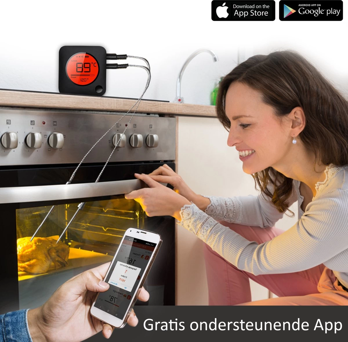 Claire BF-5 BBQ thermometer - Vleesthermometer - Oventhermometer - Draadloos met app - Incl. Batterijen en 4 meetsondes Claire BF-5 BBQ Thermometer - Vleesthermometer - Oventhermometer - Draadloos Met App - Incl. Batterijen En 4 Meetsondes -Bol Waterkoker Winkel 1200x1181 4