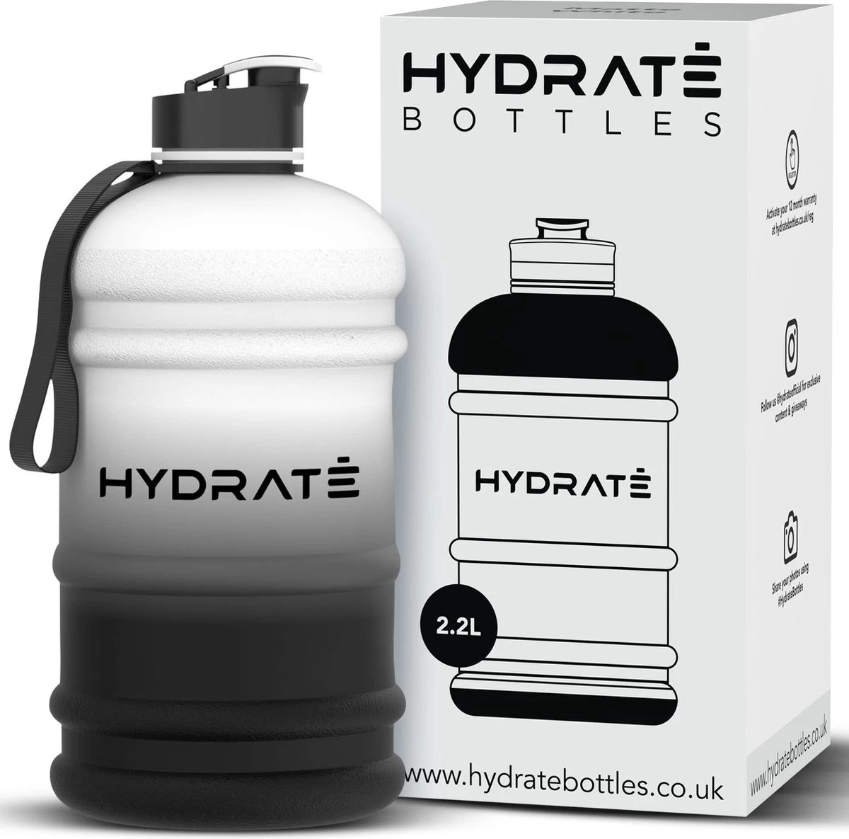 HYDRATE 2,2 liter sportwaterfles - duurzaam en extra sterk - BPA vrij - ideaal voor: Sportschool, dieet, bodybuilding, buitensport, wandelen en kantoor - Grote waterfles (mono). HYDRATE 2,2 Liter Sportwaterfles - Duurzaam En Extra Sterk - BPA Vrij - Ideaal Voor: Sportschool, Dieet, Bodybuilding, Buitensport, Wandelen En Kantoor - Grote Waterfles (mono). -Bol Waterkoker Winkel 1200x1185 10