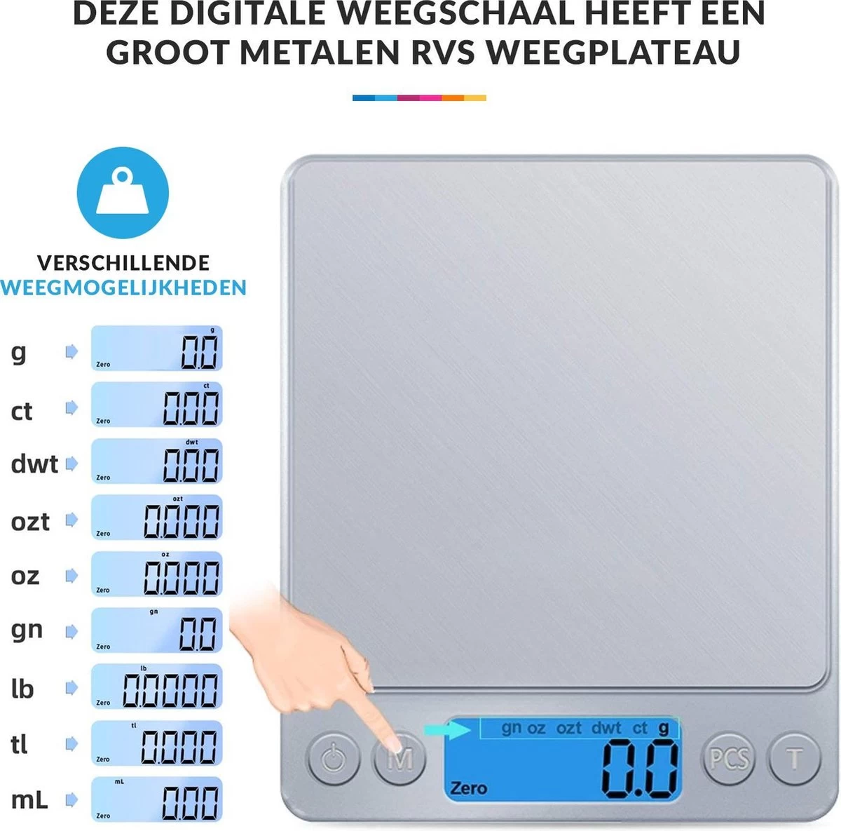 Keukenweegschaal Digitaal met Kom - Precisie Weegschaal RVS - 2000g x 0.1g Keukenweegschaal Digitaal Met Kom - Precisie Weegschaal RVS - 2000g X 0.1g -Bol Waterkoker Winkel 1200x1185 2