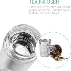 Navaris Glazen Theefles Met Filter - 500 Ml - Waterfles Van Glas - Dubbelwandige Drinkfles - Fles Met Bamboe Dop, Thee Infuser En Hoes 4 Navaris Glazen Theefles Met Filter - 500 Ml - Waterfles Van Glas - Dubbelwandige Drinkfles - Fles Met Bamboe Dop, Thee Infuser En Hoes -Bol Waterkoker Winkel 1200x1186 5