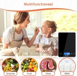 Lekro Digitale Precisie Keukenweegschaal – Weegschaal Keuken - 1gr-15kg – Tarra Functie - Zwart -Bol Waterkoker Winkel 1200x1191 6
