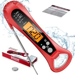DOWO® - Digitale Thermometer – Oventhermometer – Suikerthermometer Digitaal – Kernthermometer – Keukenthermometer – Voedselthermometer – Thermometer Ook Geschikt Als Voor Vlees, BBQ, Oven